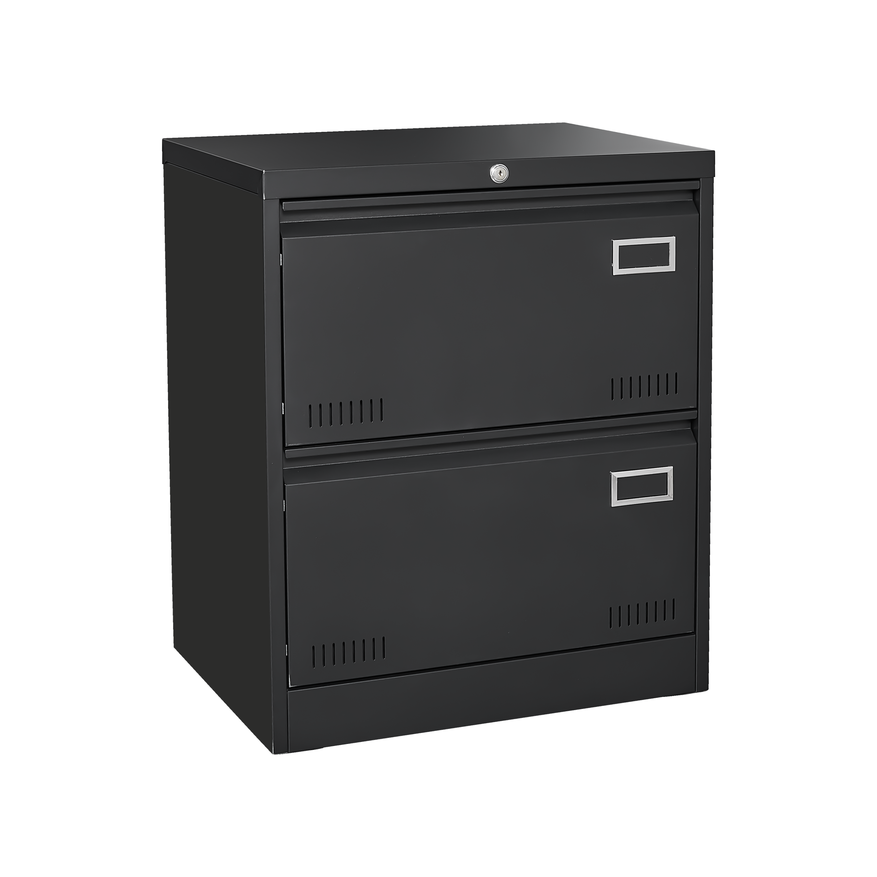 Modern Black Metal 2 Drawer Lateral File Cabinet with Lock for Home Office Use Main image