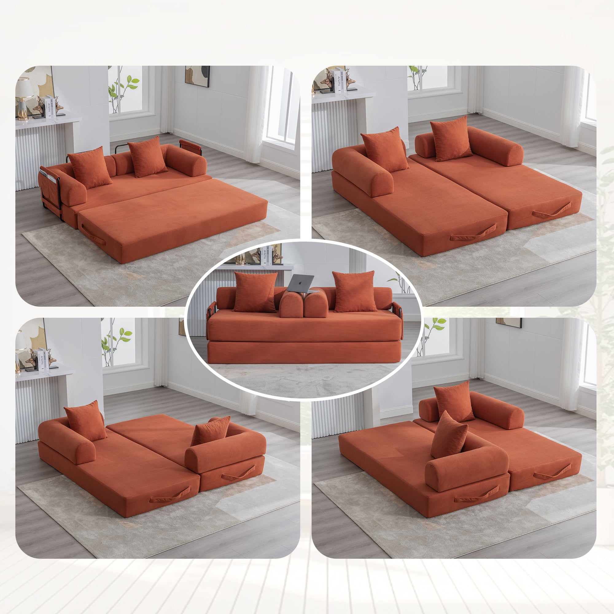 UNITED WE WIN Foldable and compressible sofa, featuring a sturdy metal frame, It allows you to freely create a personalized leisure area. A combination of modern metal and fabric for Small Spaces Main image