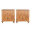 Mid Century Modern Fluted Nightstand with 3 Drawers, 21.65' Wide Wooden Bedside Table for Bedroom, Living Room, Closet, Natural, 2-Piece Set