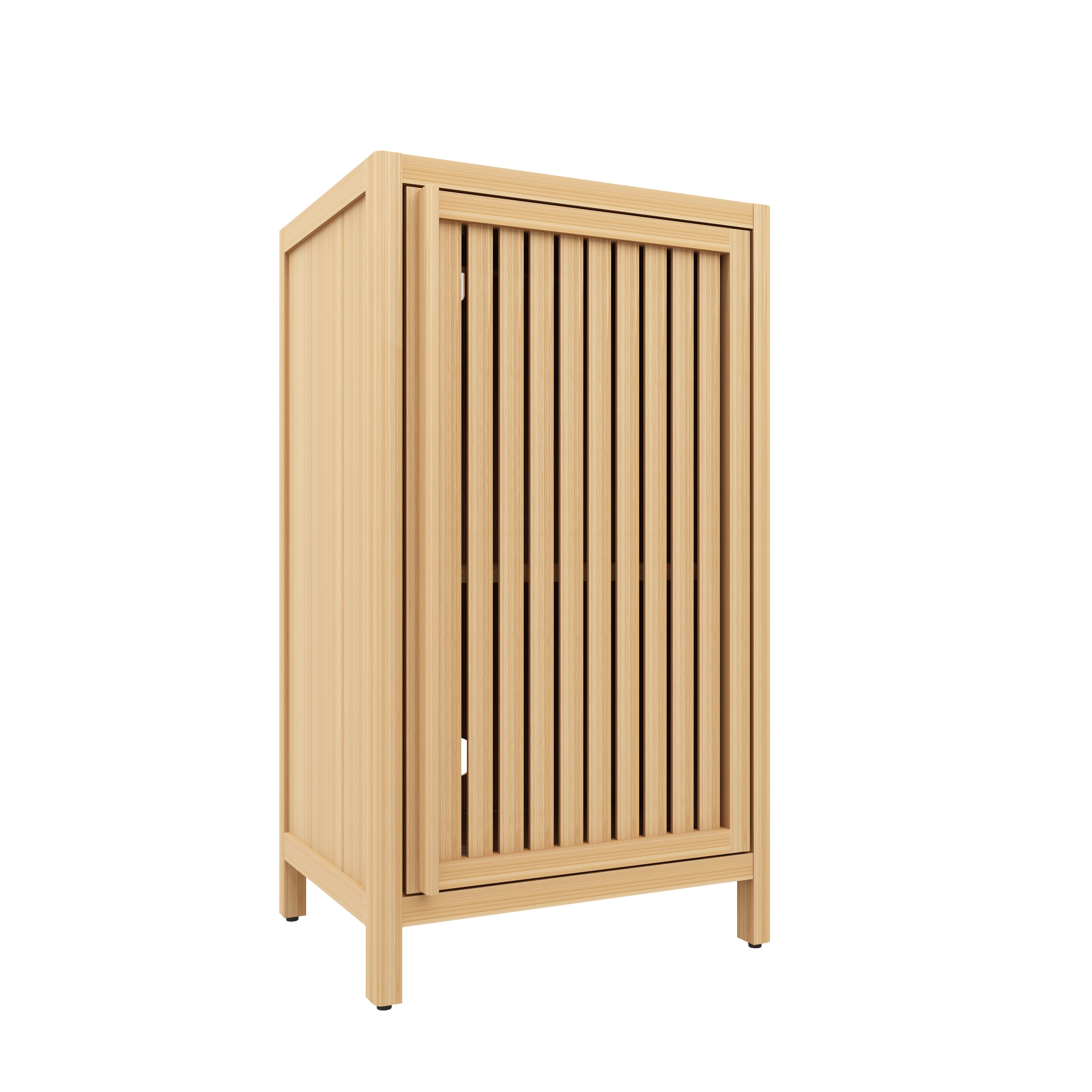 Natural Bamboo Freestanding Storage Cabinet with Door and Shelf for Bathroom, Living Room, Kitchen Main image