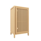 Natural Bamboo Freestanding Storage Cabinet with Door and Shelf for Bathroom, Living Room, Kitchen