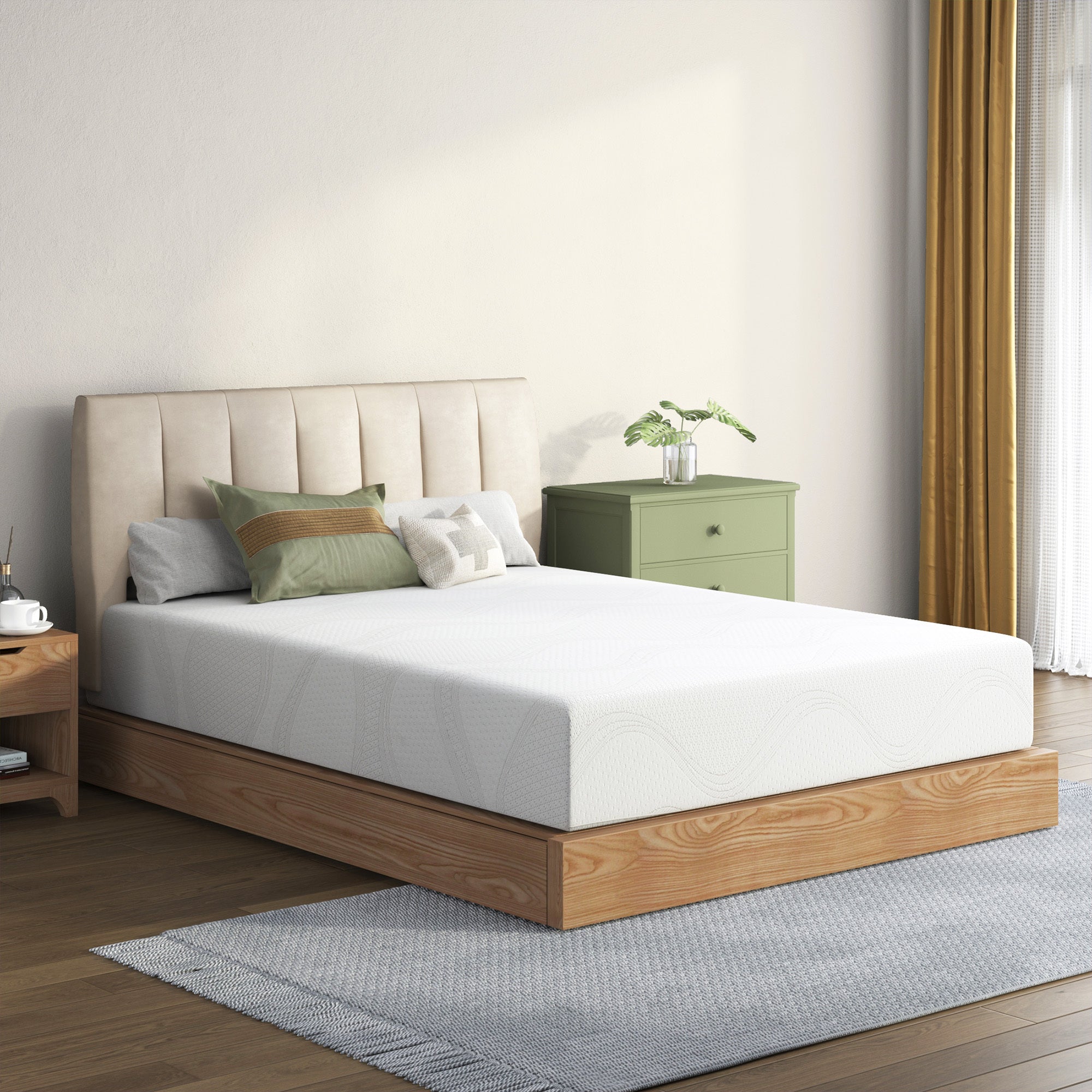 Full Size Memory Foam Mattress,10 Inch Bed Mattress,with Cooling Green Tea Gel, CertiPUR-US Certified,White Secondary image