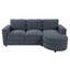 Modern Blue Chenille L-shaped Sectional Sofa with Curved Chaise, USB Ports, and Side Storage Pockets, 84.6' x 51.2'