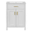 Luxurious Space-Saving 24' Bathroom Vanity Combo with Ceramic Sink, Gold Handles, Solid Wood and MDF, 24.2'W*18.3'D*34'H