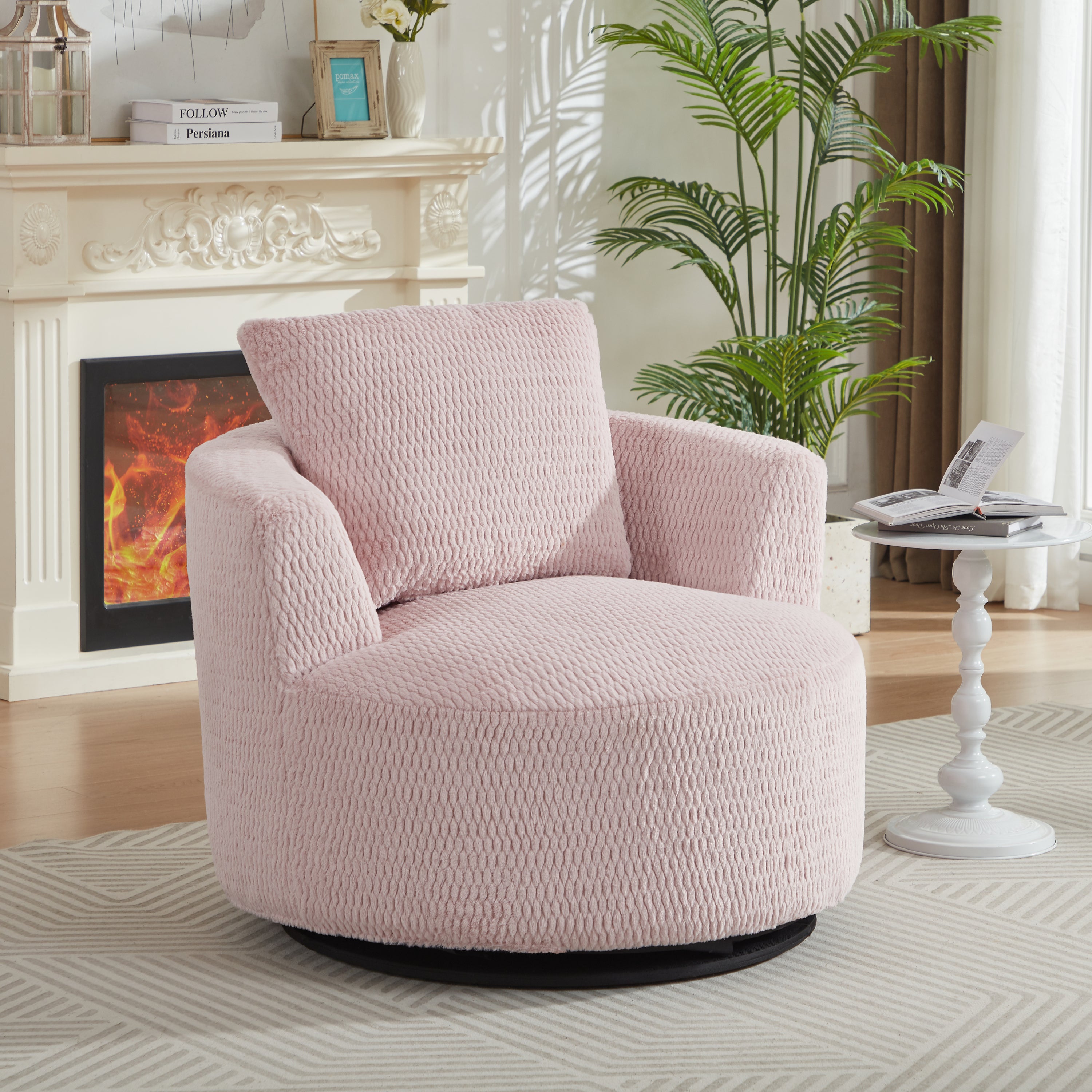 Compressible 360° Swivel Accent Chair,- Modern Comfort Seating for Living Room,Office,Apartment Main image