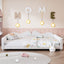 Full size Upholstered Daybed, Sherpa Fabric Sofabed with Cloud-Shaped Backrest, No Box-spring Needed, White(Old SKU: WF532069AAK)