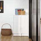 24' Freestanding Bathroom Storage Cabinet, Soft Close Doors, Glossy White, Plywood, KD-Packing, 12' x2 Combination (Suitable For Bathroom, Kitchen, Study Room, Bedroom, Etc)