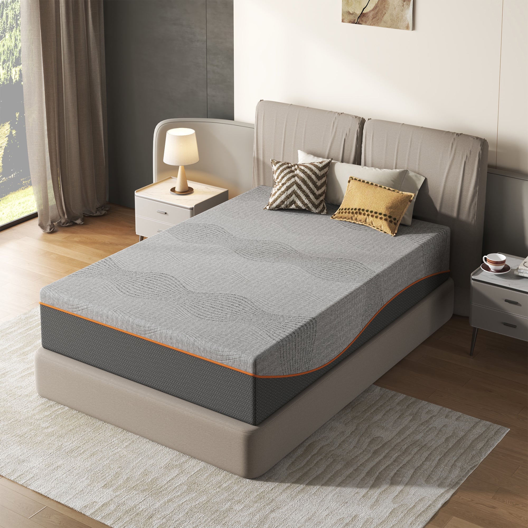Twin Size Mattress,12 Inch Memory Foam Mattress, Fiberglass Free, Medium Feel, Breathable Cooling Layers, Certified Safe Materials Main image