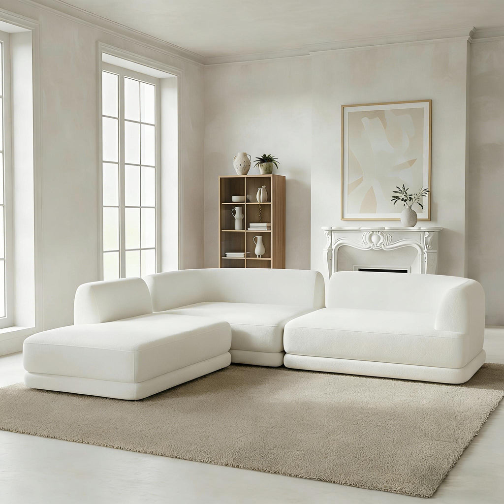 115' Modern L-Shaped Sectional Sofa with High-Density Fully Compressed Sponge and Chaise Lounge, Deep Seating 3-Piece Set, Fully Assembled Right Hand Facing, Perfect for Living Room, Lounge