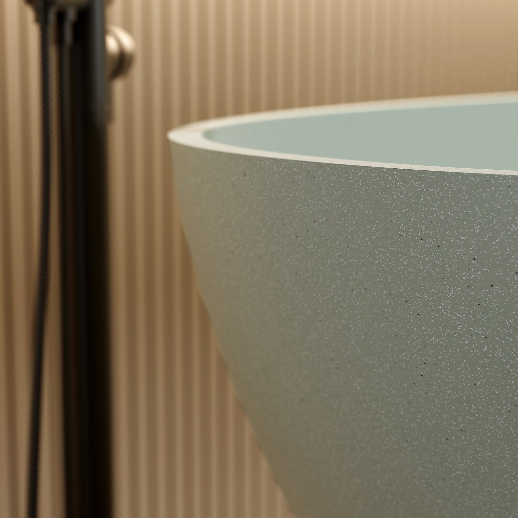 55' Freestanding Bathtub Resin Stone Soaking Bathtub Solid Surface Modern Tubs with Overflow and Pop-up Drain Secondary image