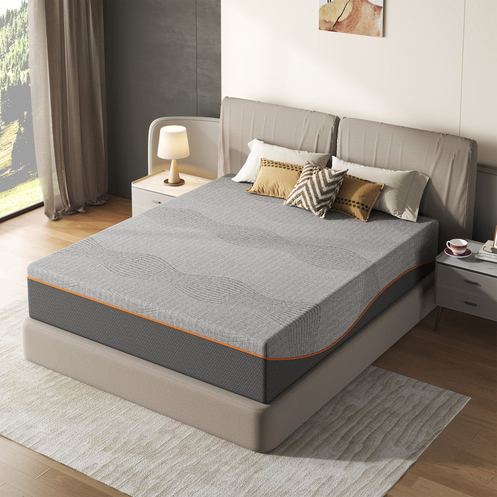 Queen Size Mattress,14 Inch Memory Foam Mattress, Fiberglass Free, Medium Feel, Breathable Cooling Layers, Certified Safe Materials