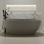 59'' Freestanding Bathtub Resin Stone Soaking Bathtub Solid Surface Modern Tubs with Overflow and Pop-up Drain