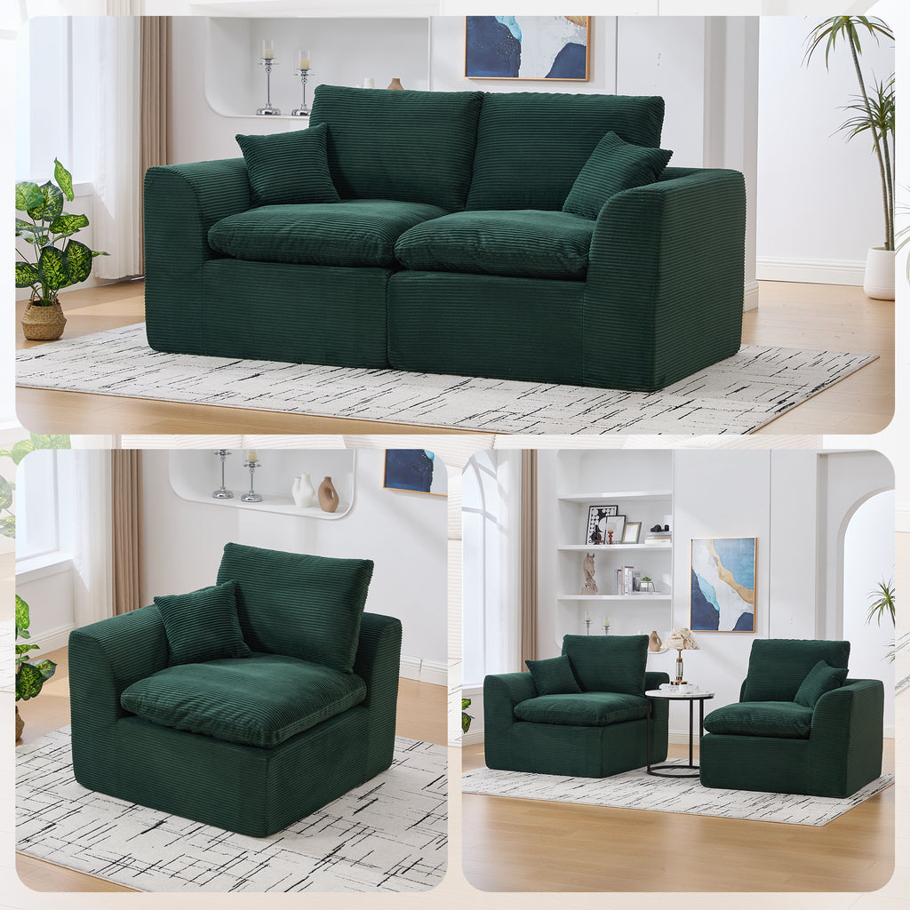 UNITED WE WIN Modular Sectional Sofa Cloud Couch,Comfy Cloud Modern Sofa,2 Seater with Cushion Covers Removable Furniture for Living Room Bedroom Apartments Dorms,No Assembly Required