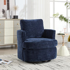 Vanity Chair,Swivel Accent Chair, 360 Degree Round Swivel Barrel Chair, Upholstered Comfy Swivel Chairs for Living Room,Accent Chairs for Bedroom, Reading Room,Powder Room,(Velvet, Blue)