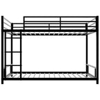 Modern Black Metal Twin over Twin Bunk Bed, Heavy-Duty Sturdy Design with Safety Guardrail, Noise Reduced