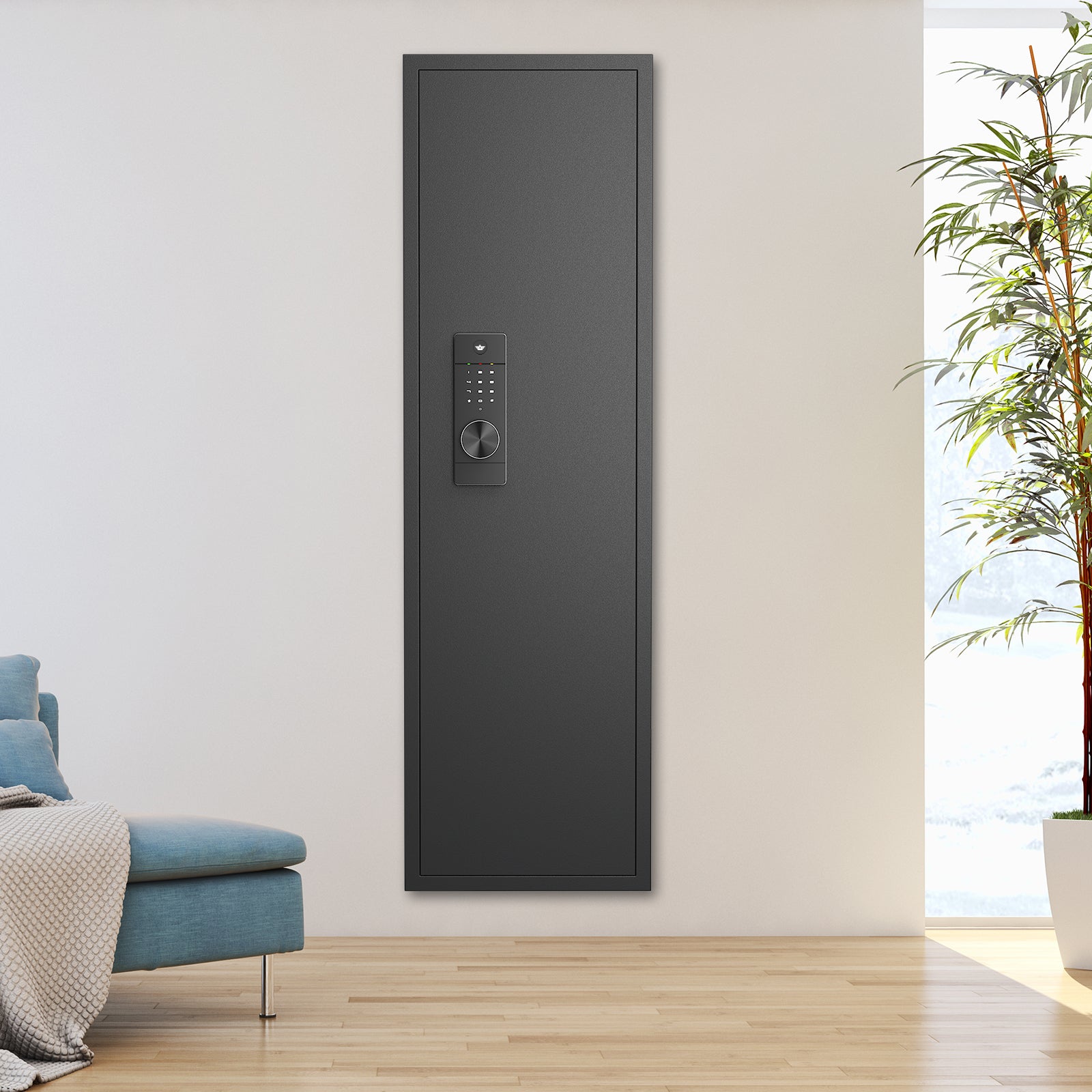 Black Digital Keypad Safe Cabinet, 15.7"L × 5"W × 53"H Secondary image