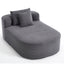 Dark Grey Oversized Corduroy Chaise Lounge Sofa Bed with Deep Seat and Soft Pillows, 67.5'' Long, 46'' Wide Seat, No Assembly Required