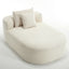 White Oversized Corduroy Chaise Lounge Sofa Bed with Deep Seat and Soft Pillows, 67.5'' Long, 46'' Wide Seat, No Assembly Required