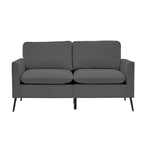 TS Nordic Retro Light Luxury Leather Upholstered Sofa Loveseat, Gray, 55.91L x 31.90W x 26.80H inches