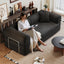 78.8' Compression Sofa,Convertible Floor Sofa Bed-with Pillow Back Support Armrest,Comfy Futon Couch Sleeper Bed,Loveseats Boneless Modular Sectional Sofa,Corduroy fabric,for Living Room,Bedroom,Black