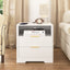 Nightstand with Charging Station, Smart Nightstand with Night Light,Bedside Tables with Storage Cabinet for Bedroom