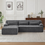 Chenille L-Shape Luxury Sectional Oversized Sofa,Mnimalist Design,Comfy Sleeper Couch for Living Room,Apartment&Reception Spaces,No Assembly Required