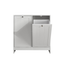 Tilted Laundry Hamper with Removable Basket, Hidden Storage Cabinet, White MDF Home Organizer for Bathroom or Laundry Room