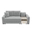 Modern Modular Sofa Couch with Storage Armrest and Center Console, Grey Chenille Upholstered Sofa, 79.3'