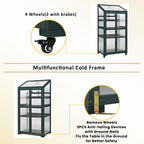 62" Rolling Wooden Greenhouse with Adjustable Shelves and Openable Roof