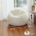 Velvet Foam Bean Bag Chair with Supportive Backrest
