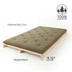 80" Twin XL Natural Pine Modular Platform Bed Frame with Slatted Support