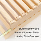 80" Twin XL Natural Pine Modular Platform Bed Frame with Slatted Support