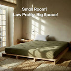 80" Twin XL Natural Pine Modular Platform Bed Frame with Slatted Support