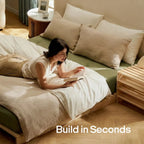 80" Twin XL Natural Pine Modular Platform Bed Frame with Slatted Support