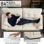 84" Chenille Modular Loveseat Sofa with Deep Seats and Throw Pillows