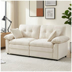 84" Chenille Modular Loveseat Sofa with Deep Seats and Throw Pillows