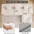 118.1" Corduroy Modular Sectional Sofa with Ottoman