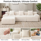 118.1" Corduroy Modular Sectional Sofa with Ottoman