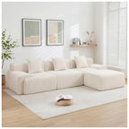118.1" Corduroy Modular Sectional Sofa with Ottoman