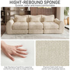 102-Inch Modular Boneless Cloud Sectional Sofa Bed with Deep Seating