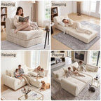 102-Inch Modular Boneless Cloud Sectional Sofa Bed with Deep Seating