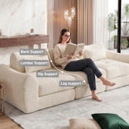 102-Inch Modular Boneless Cloud Sectional Sofa Bed with Deep Seating