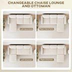 72.8" Reversible L-Shaped Corduroy Sectional Sofa with Movable Ottoman