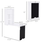 34.75" Wall-Mounted Fold-Out Desk with Storage Shelves and Blackboard Panel