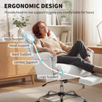 30.3" High-Back Reclining Office Chair with Foldable Backrest and Retractable Footrest