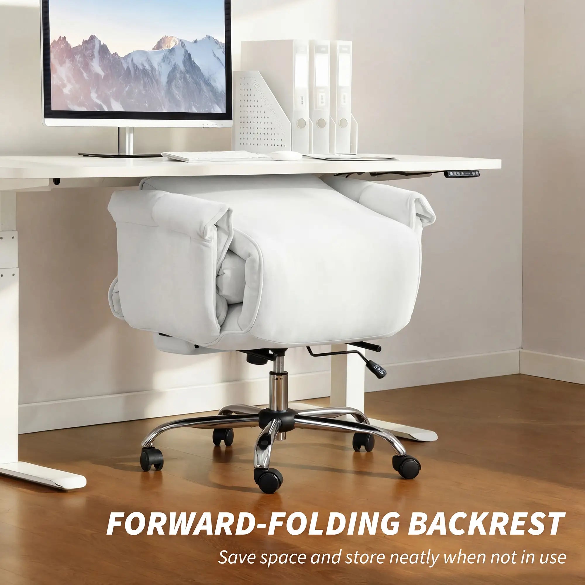 30.3" High-Back Reclining Office Chair with Foldable Backrest and Retractable Footrest