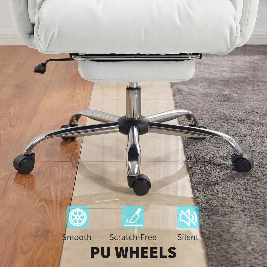 30.3" High-Back Reclining Office Chair with Foldable Backrest and Retractable Footrest