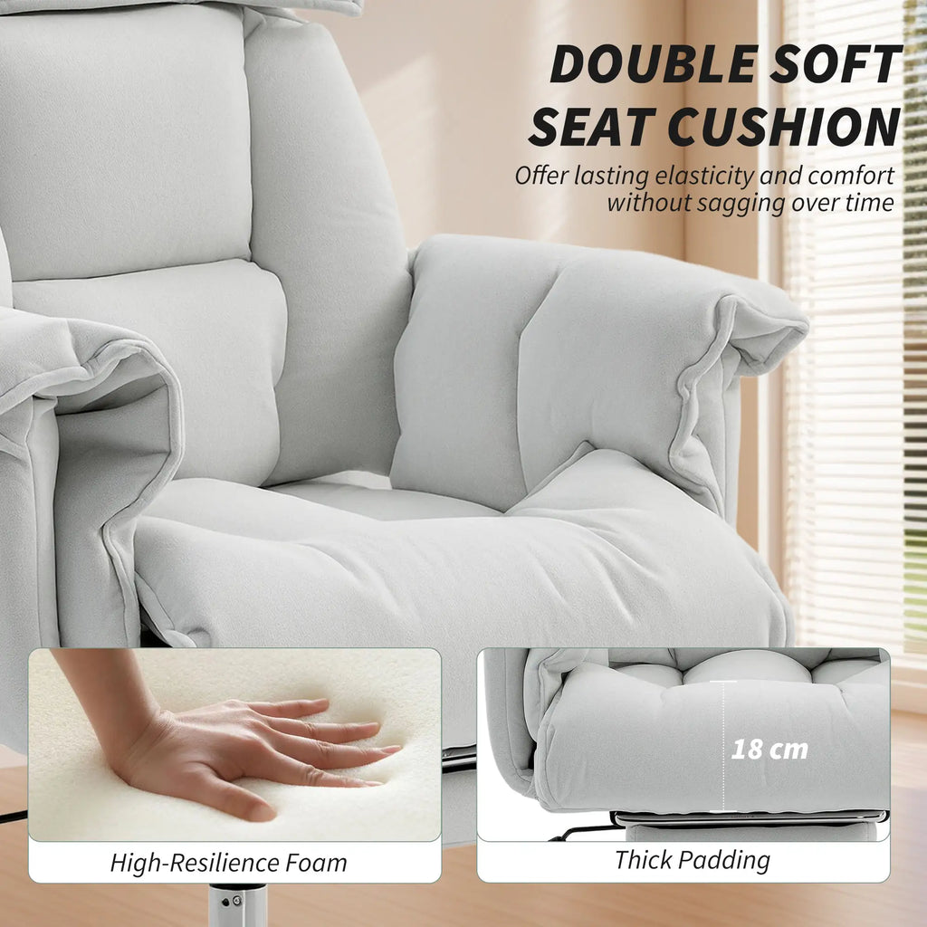 30.3" High-Back Reclining Office Chair with Foldable Backrest and Retractable Footrest
