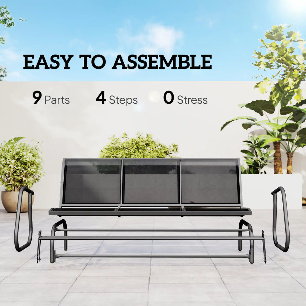 57.9" 3-Person Outdoor Patio Glider Bench with Breathable Mesh Seating