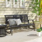57.9" 3-Person Outdoor Patio Glider Bench with Breathable Mesh Seating